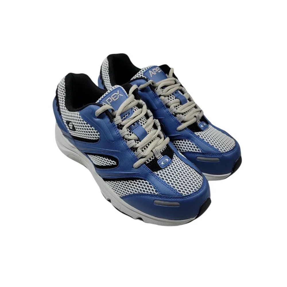 APEX mens Running Shoes V551 White/Blue ( Size US 8) - Picture 1 of 15